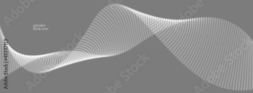 Abstract vector smoke background, wave of flowing circles particles, grey abstract illustration, smooth and soft design, relaxing image.