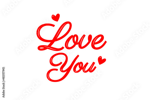 Heart. Abstract love symbol. Hand written vector style happy valentines day sign with red color and white background.