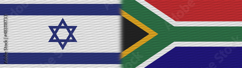 South Africa and Israel Fabric Texture Flag – 3D Illustration