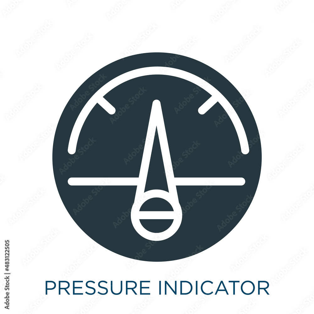 pressure indicator vector icon. pressure indicator, indicator, pressure filled icons from black