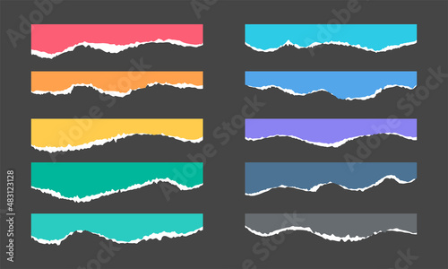 Torn paper border vector. Elements separate from the background.