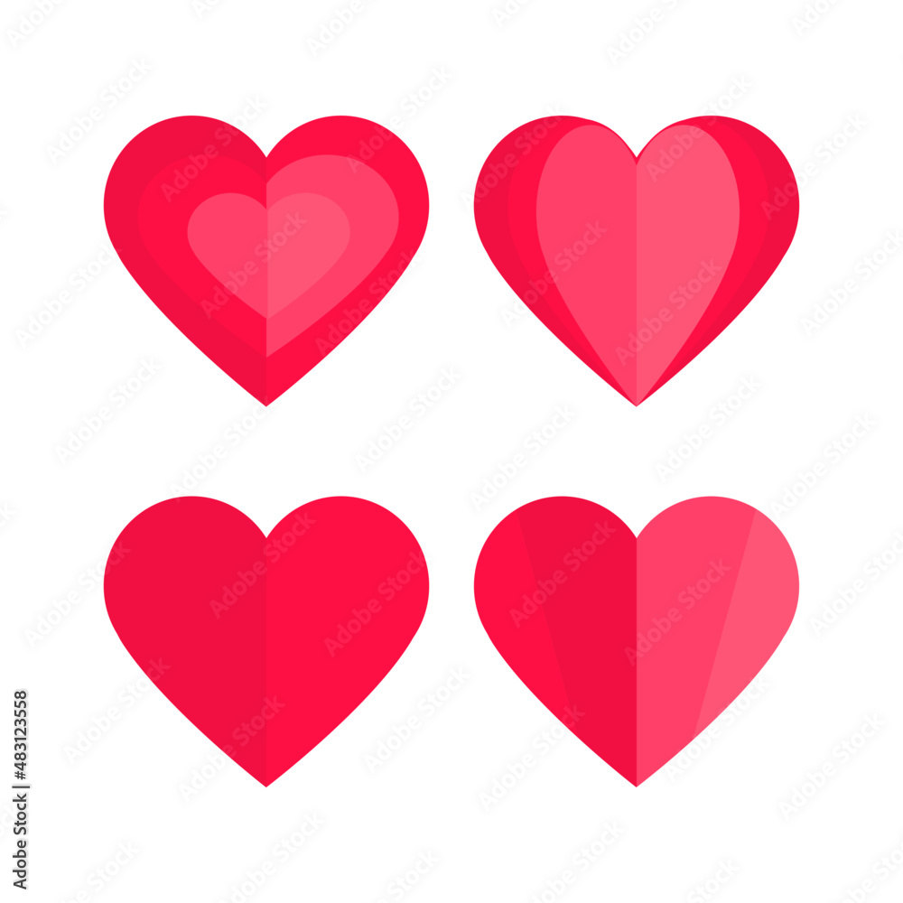 Collection of Valentine's Day hearts of Different Shapes Collection of Valentine's Day hearts of Different Shapes