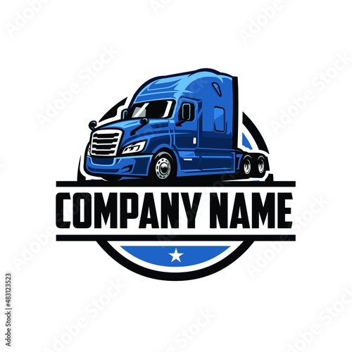 Canvas Print Trucking company ready made logo template emblem set