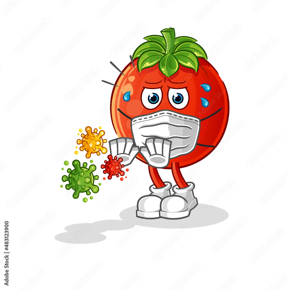 tomato refuse viruses cartoon. cartoon mascot vector tomato refuse viruses cartoon. cartoon mascot vector