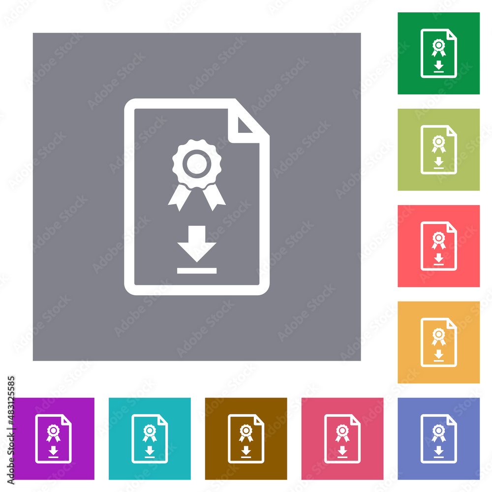 Download certificate square flat icons