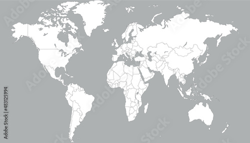 Fototapeta Naklejka Na Ścianę i Meble -  World map. Color vector modern.