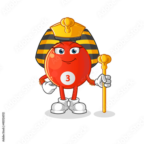 red billiard ball ancient egypt cartoon. cartoon mascot vector