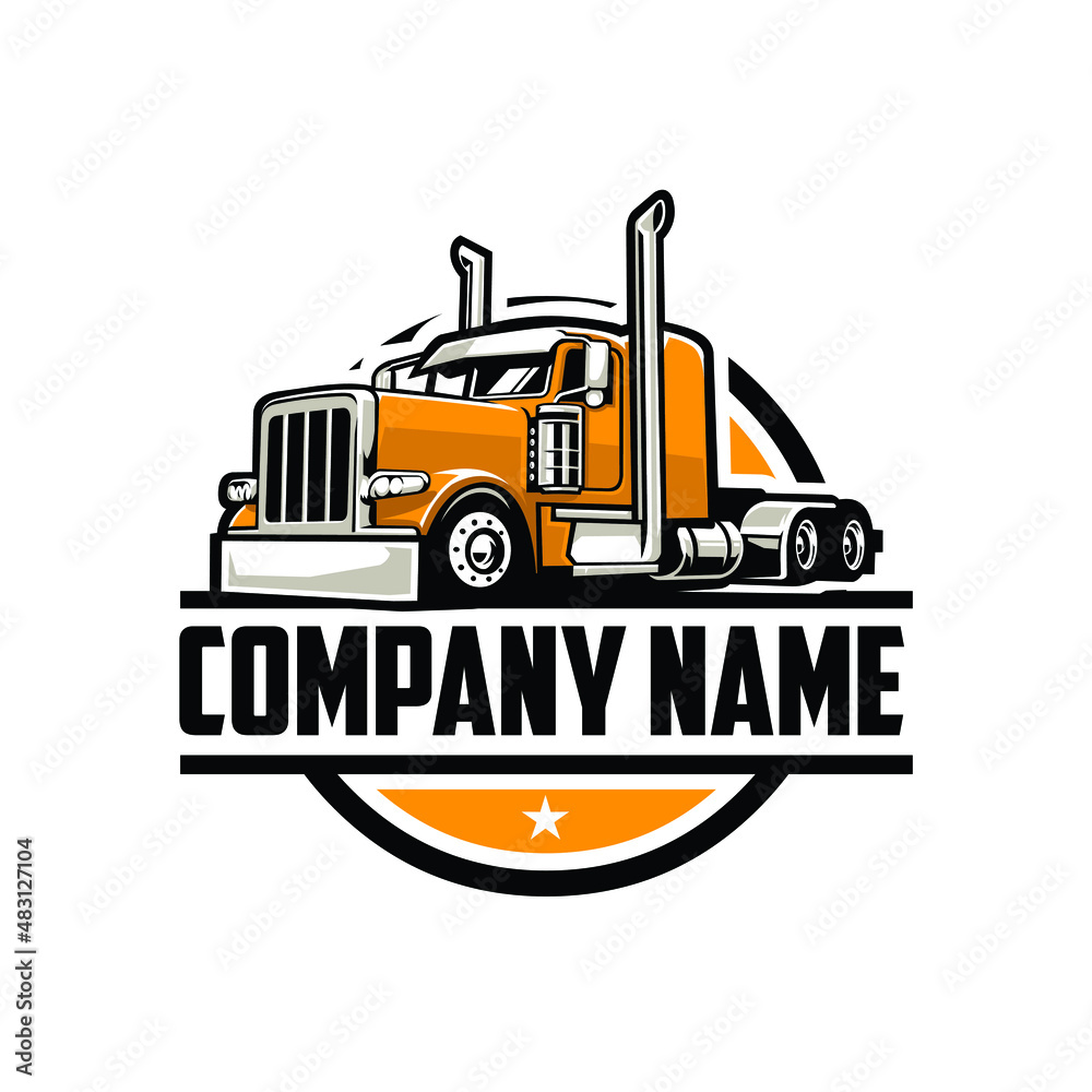 Premium ready made logo vector isolated EPS. Circle trucking company ...