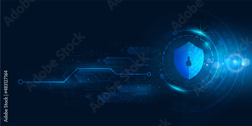 Cyber security personal data protection.padlock vector.Abstract hi-tech 
 futuristic background concept.