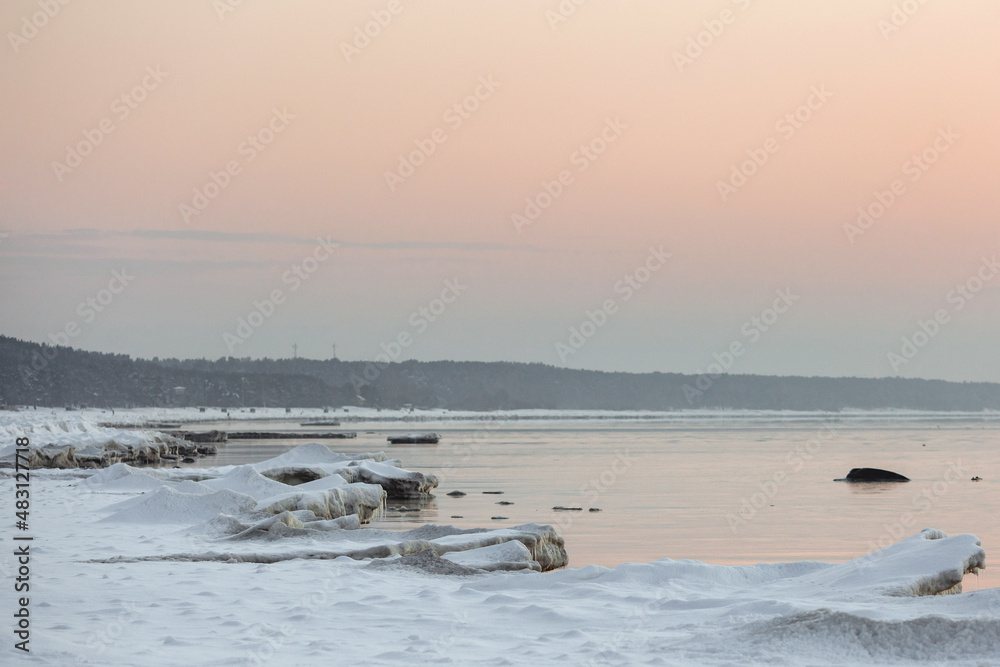 Sea landscape in winter