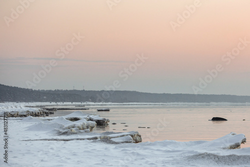 Sea landscape in winter