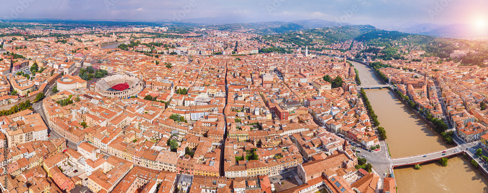 Great panorama of Verona from above with all the sights