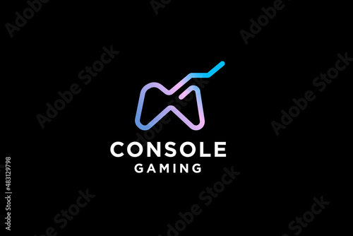 Game console logo design vector illustration.