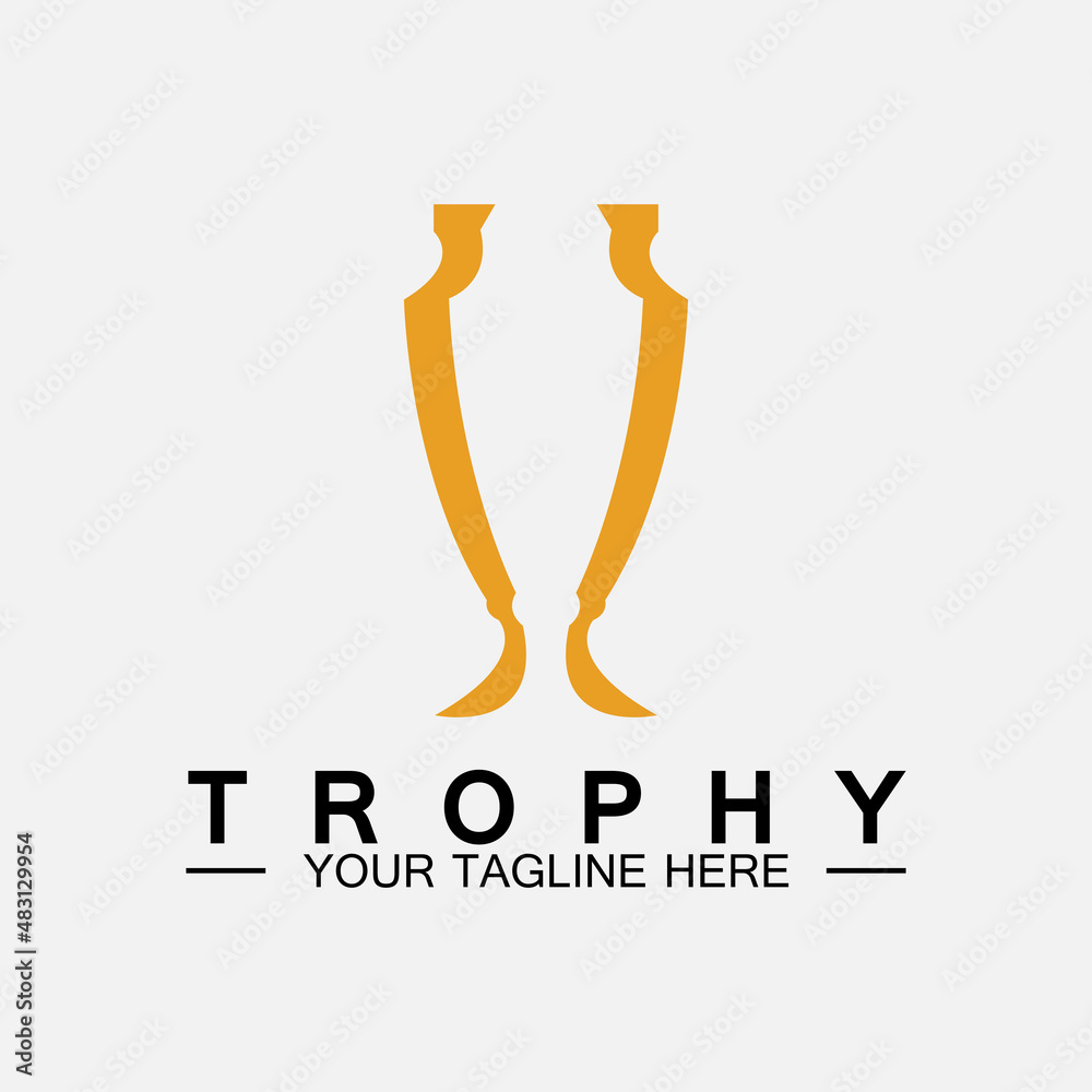 Trophy vector logo icon.champions trophy logo icon for winner award logo template Trophy vector logo icon.champions trophy logo icon for winner award logo template