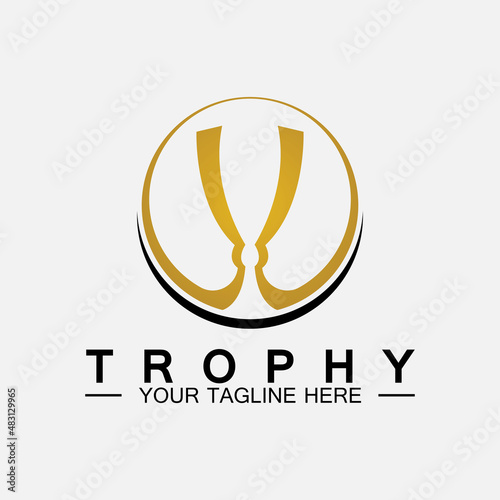 Trophy vector logo icon.champions  trophy logo icon for winner award logo template