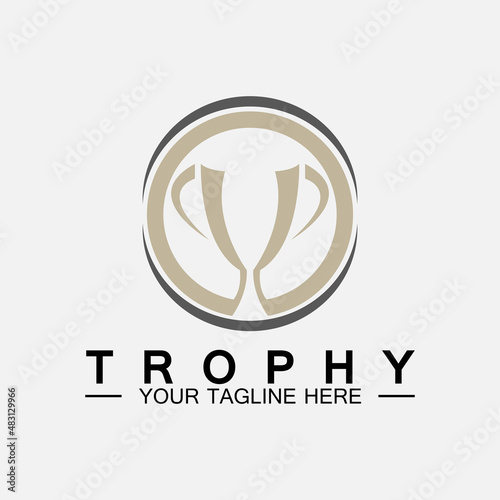 Trophy vector logo icon.champions  trophy logo icon for winner award logo template