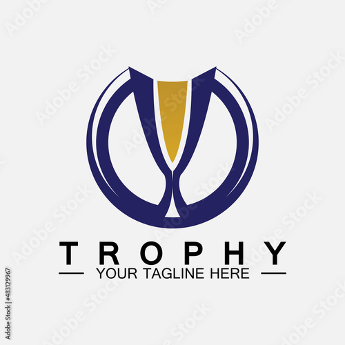 Trophy vector logo icon.champions  trophy logo icon for winner award logo template