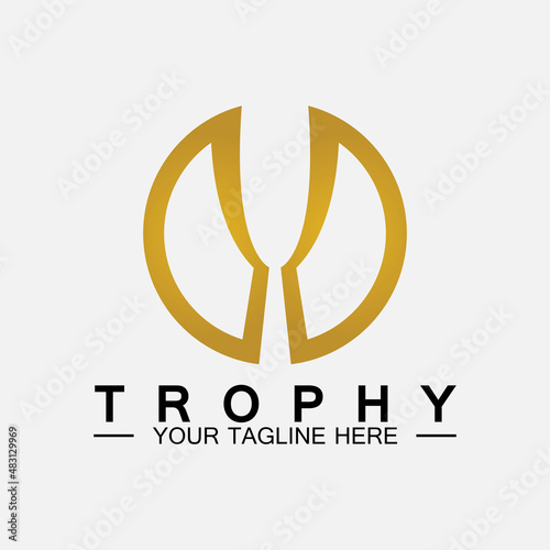 Trophy vector logo icon.champions  trophy logo icon for winner award logo template