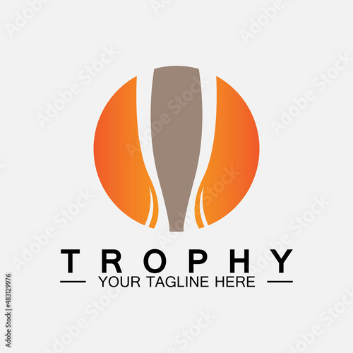 Trophy vector logo icon.champions  trophy logo icon for winner award logo template