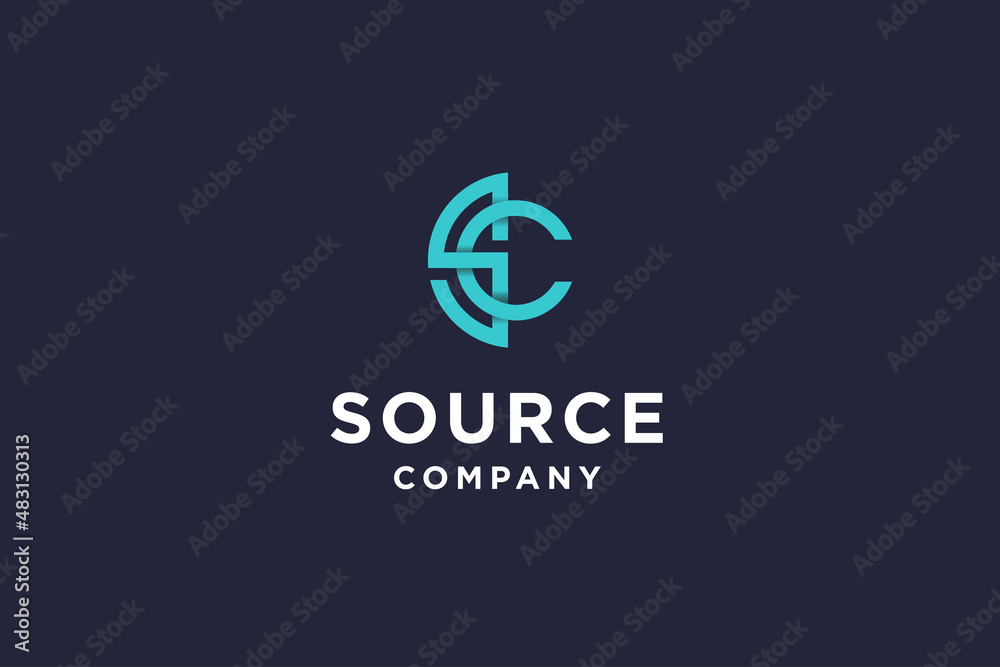 Initials letter SC business and technology logo design vector illustration. Initials letter SC business and technology logo design vector illustration.
