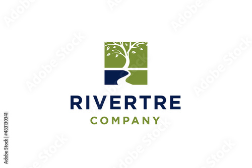 River logo design vector illustration.