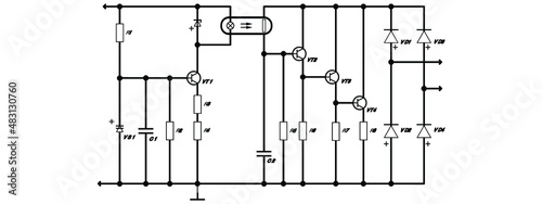 Radio diagram of the tube demagnetization device with symbols