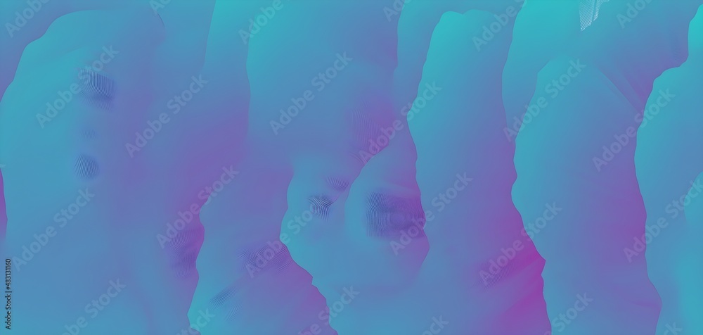 Blue and purple smoke watercolor background illustration.