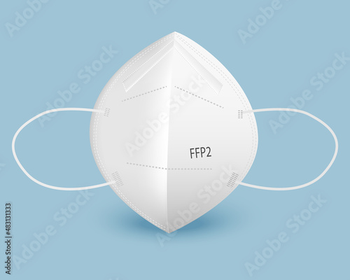 FFP2 Mascherina.Mask FFP2.2G regel. Maskenpflicht.Face mask realistic 3D icon.Vector isolated on white.3d filtering mask for the face