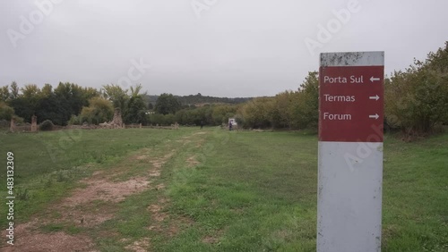 Sign pointing to the remains of the Roman ruins in Ammaia photo