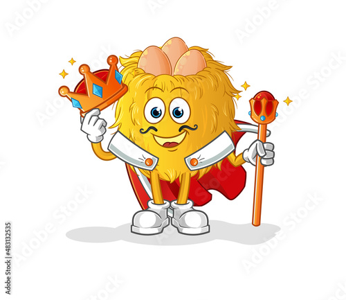 bird nest king vector. cartoon character