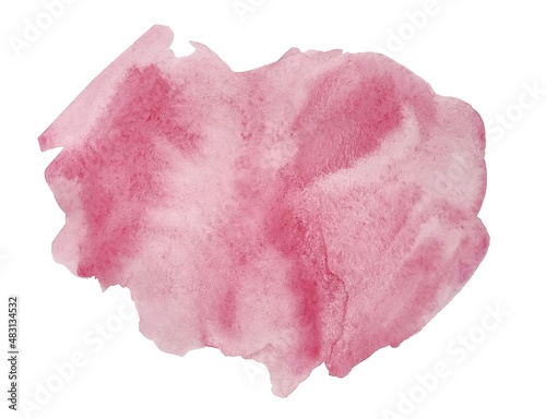 Pink abstraction on a white background. Watercolor illustration. cloud texture