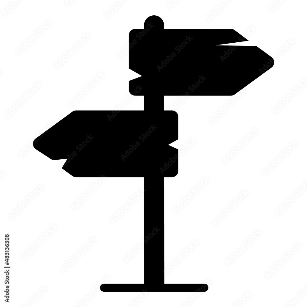 Road Sign Flat Icon Isolated On White Background Road Sign Flat Icon Isolated On White Background