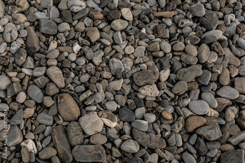 pebble stones texture on the seashore