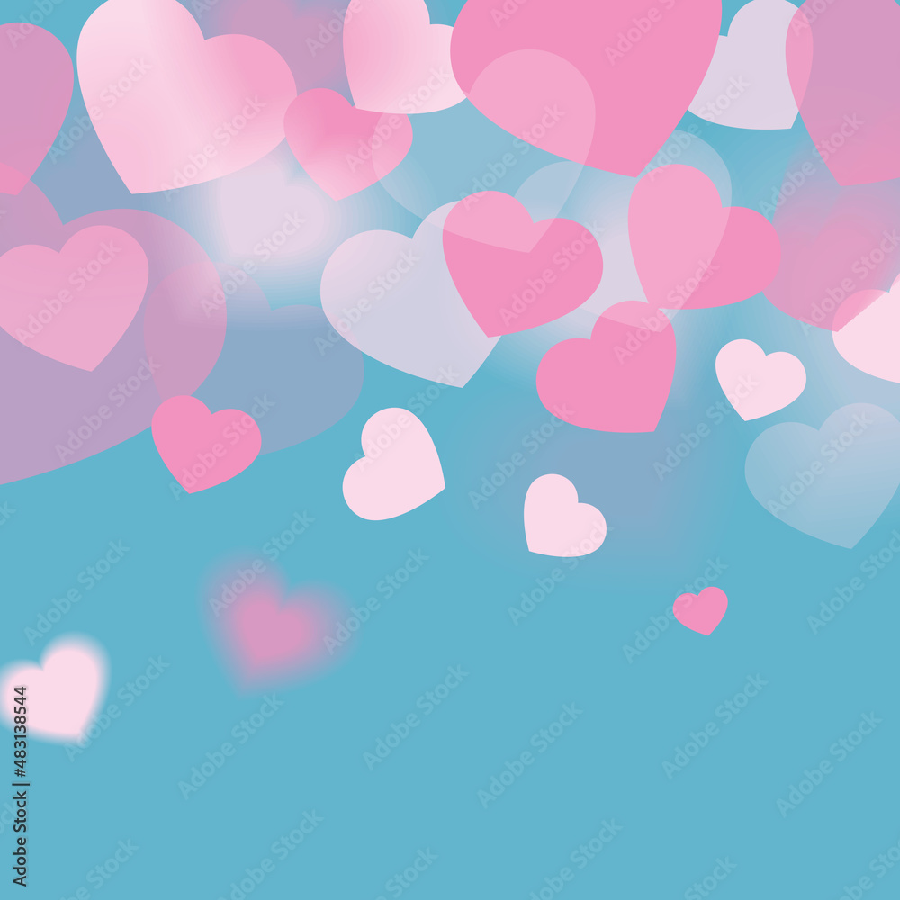 Valentines day illustration - Pink hearts love background design