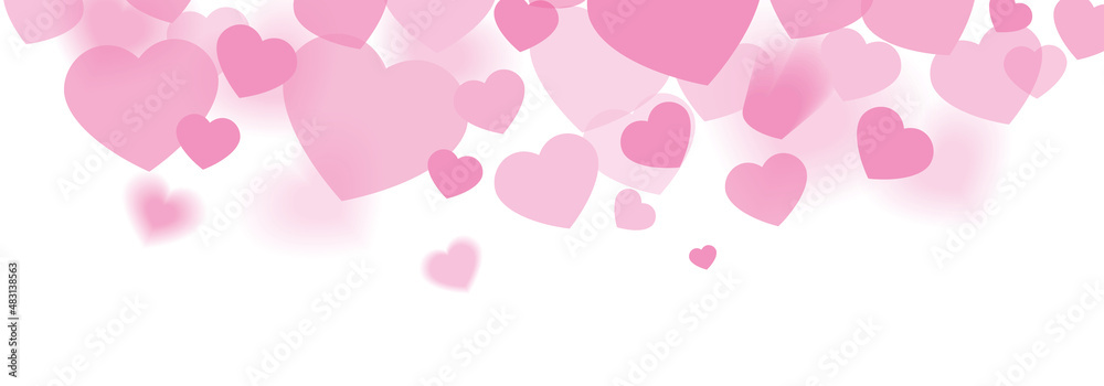 Valentines day banner - Pink hearts love background design