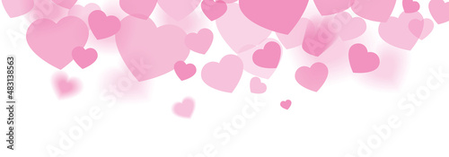 Valentines day banner - Pink hearts love background design