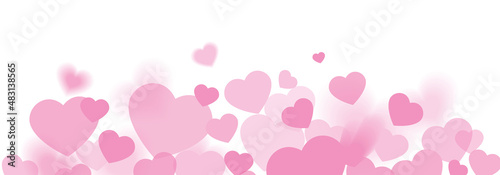 Valentines day banner - Pink hearts love background design © Orkidia