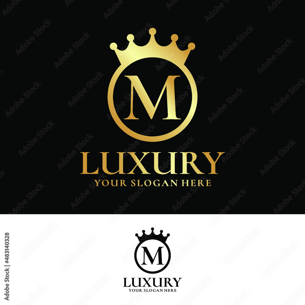 Letter M Crown Logo Design Template Inspiration, Vector Illustration ...