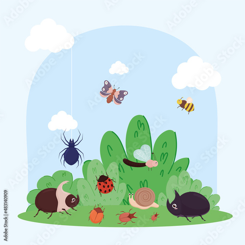 cute bugs design