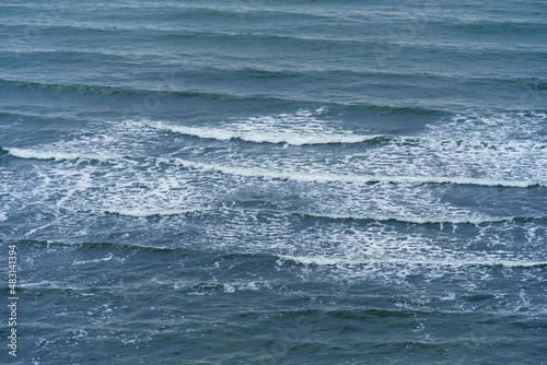 blue waves as a background, seascape, top view, beautiful sea