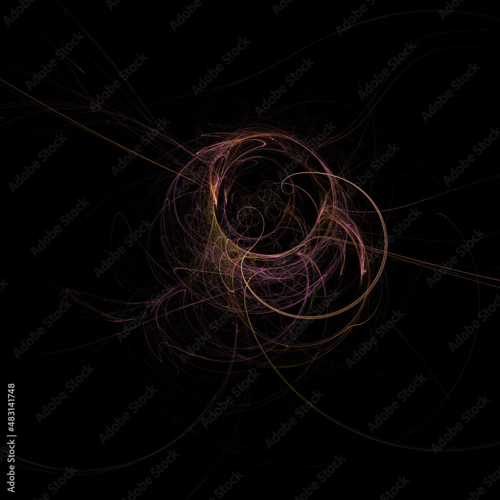 Unusual abstract light effect. Fantastic fractal composition of shining lines on a black background. Footage for creative works, screensaver. Unusual abstract light effect. Fantastic fractal composition of shining lines on a black background. Footage for creative works, screensaver.