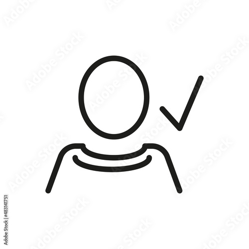 User Outline Vector Icon. Illustration Of A Stroke Vector On A White Background. For App And Website