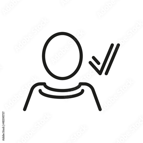 User Outline Vector Icon. Illustration Of A Stroke Vector On A White Background. For App And Website