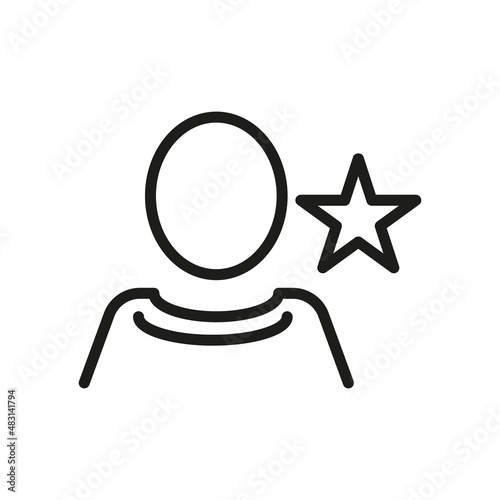 User Outline Vector Icon. Illustration Of A Stroke Vector On A White Background. For App And Website