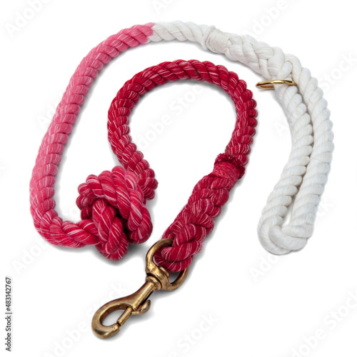 Fotografia Dog lead leash tether dyed ombre cranberry