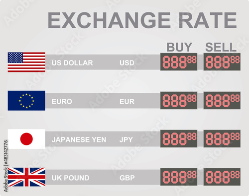 Exchange rates board. vector illustration