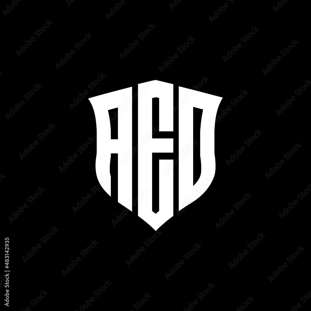Vecteur Stock AEO letter logo design with black background in ...