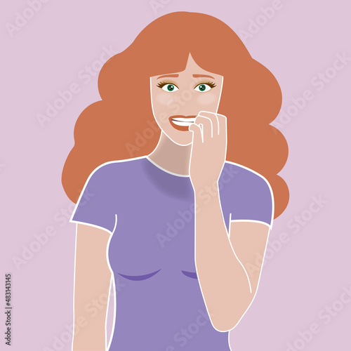 Afraid woman with fear concept