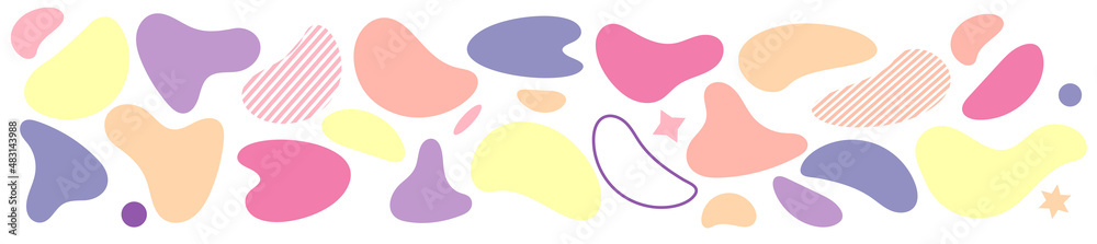 Abstract blotch shape. Liquid shape elements. Set of modern graphic elements. Fluid dynamical colored forms banner. Gradient abstract liquid shapes. Vector illustration. Abstract blotch shape. Liquid shape elements. Set of modern graphic elements. Fluid dynamical colored forms banner. Gradient abstract liquid shapes. Vector illustration.