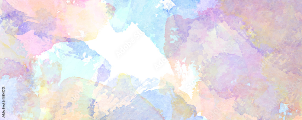Watercolor vector art background for cards, flyer, poster, banner and cover design. Colorful hand drawn illustration for your design. place for text. Multicolor watercolour texture.